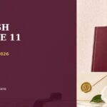 Burgundy book and palace letter with text English Volume 11