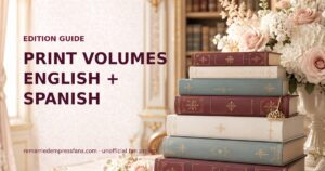 Original palace books with the title Print Volumes English and Spanish