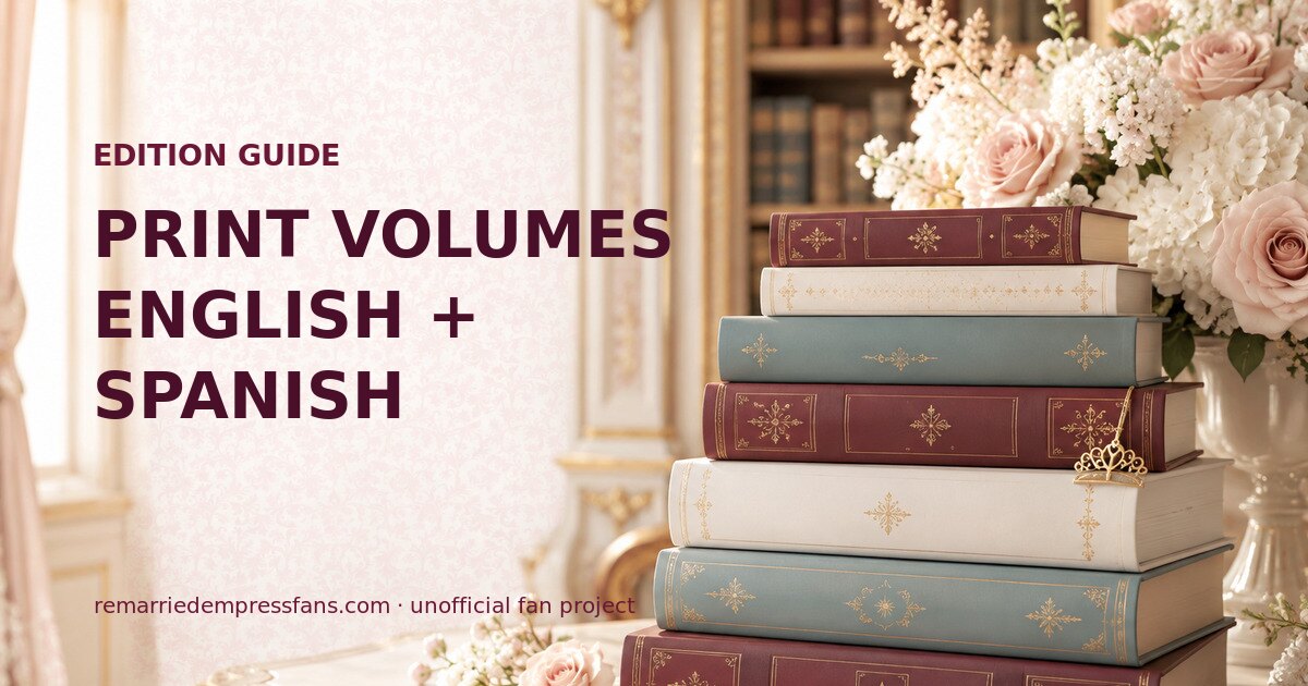 The Remarried Empress Print Volumes: English and Spanish Edition Guide 1 Original palace books with the title Print Volumes English and Spanish